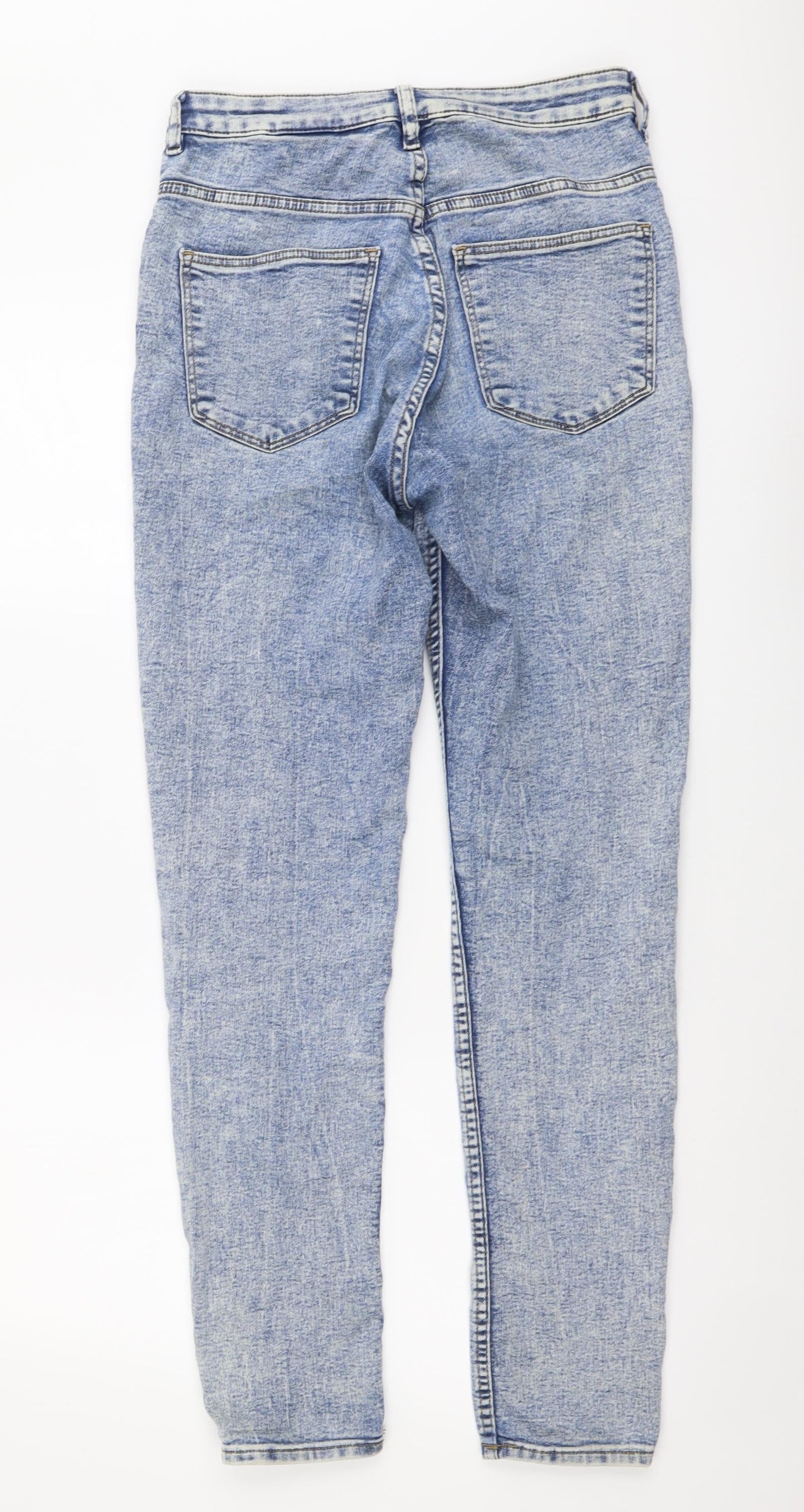 H&M Womens Blue Cotton Skinny Jeans Size M L29 in Regular Button