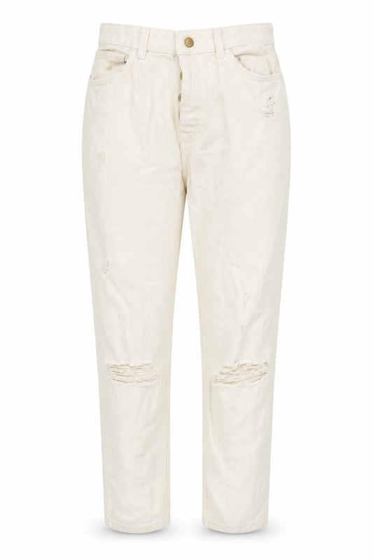 Denim & Co. Womens Beige Cotton Mom Jeans Size 12 L26 in Regular Button