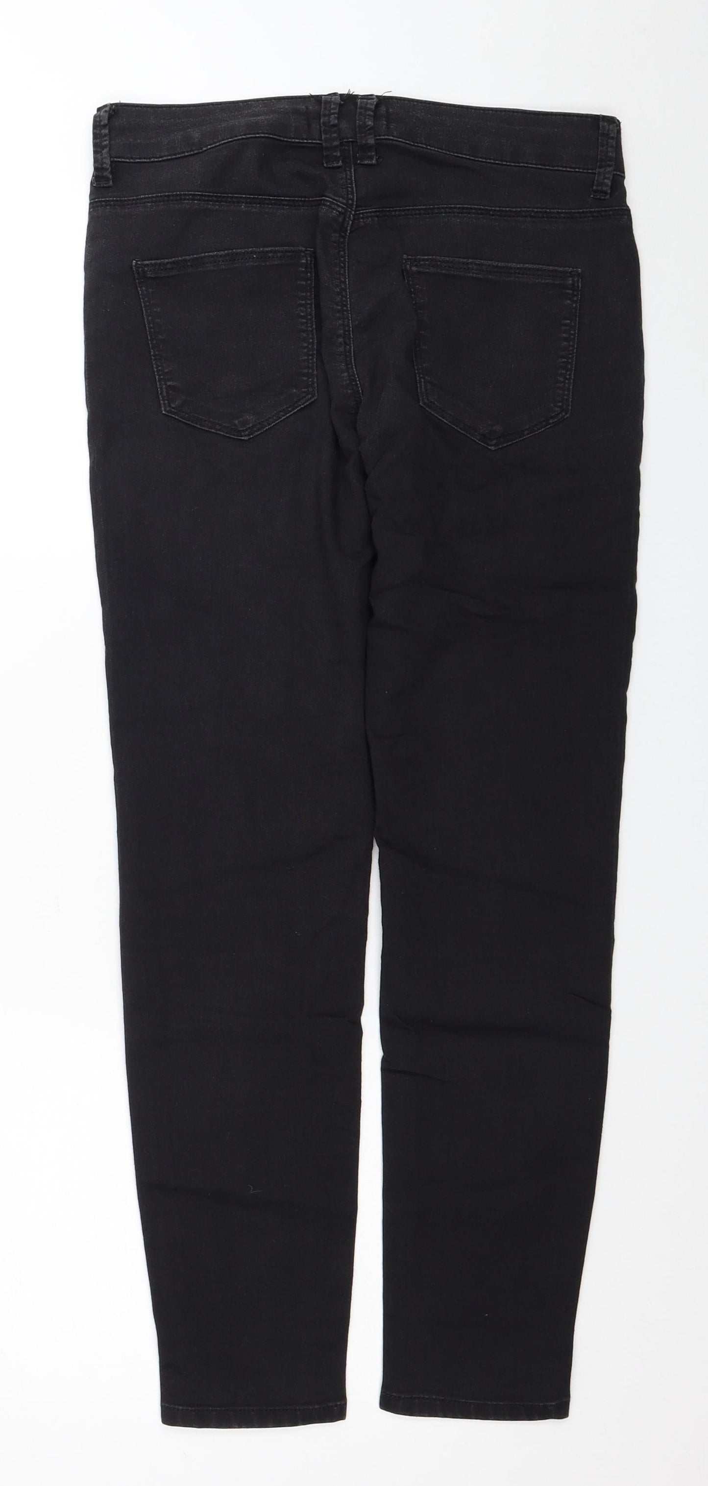 Marks and Spencer Womens Black Cotton Skinny Jeans Size 10 L27 in Regular Zip