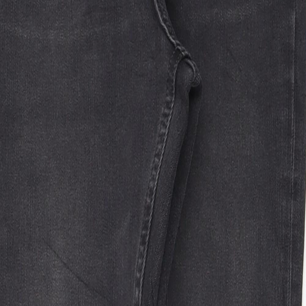 Marks and Spencer Womens Black Cotton Skinny Jeans Size 8 L26 in Regular Zip