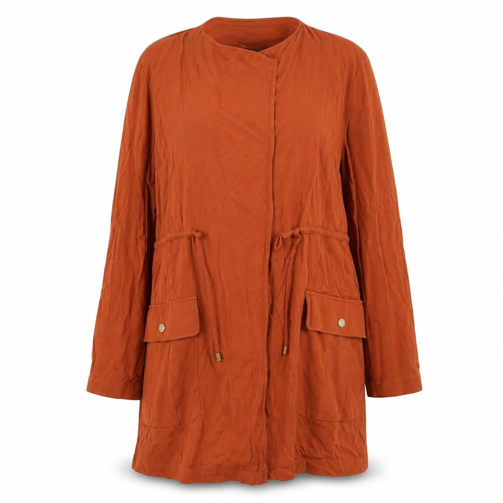 George Womens Brown Parka Jacket Size 14 Tie