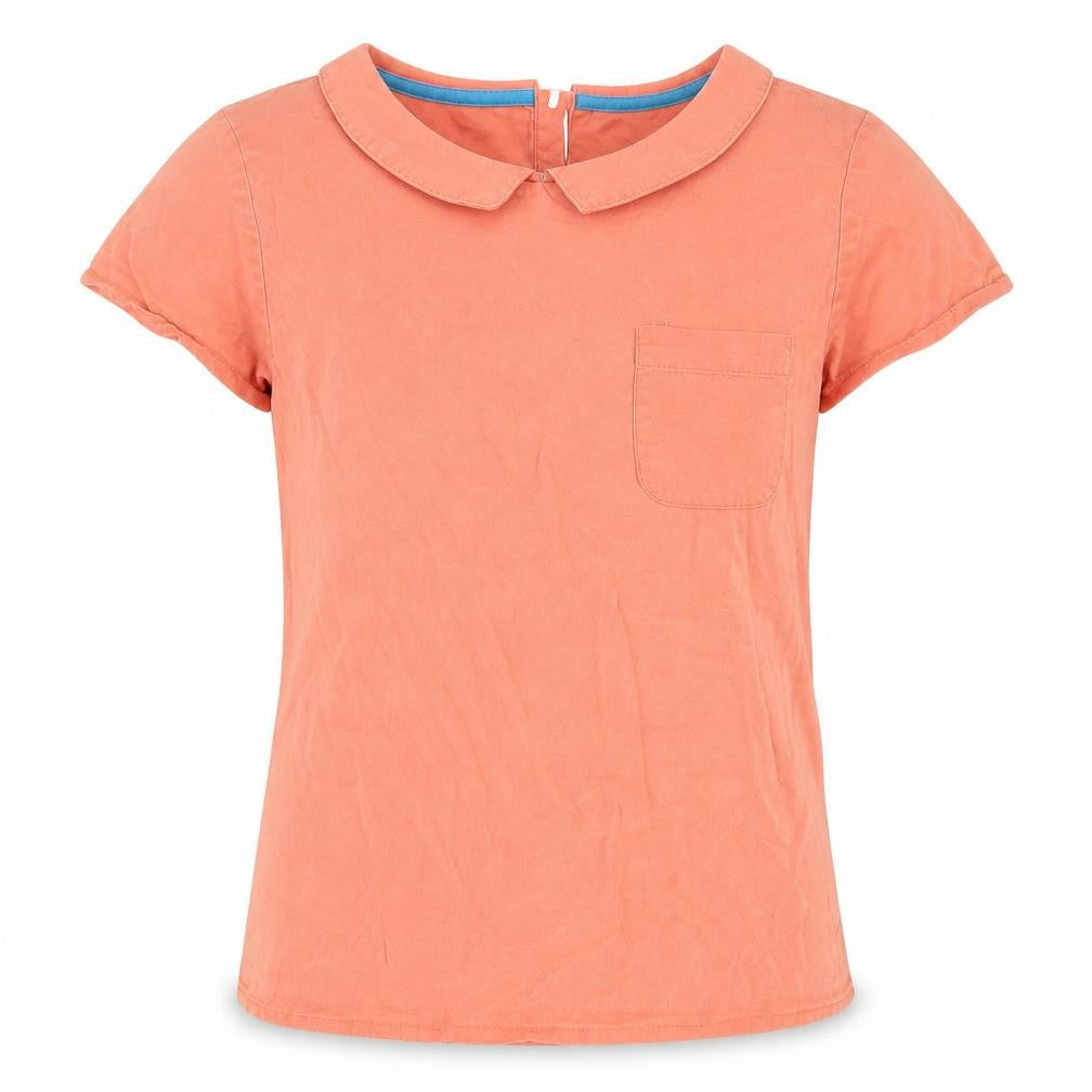 Johnnie B Girls Orange Cotton Basic T-Shirt Size 13-14 Years Collared Pullover