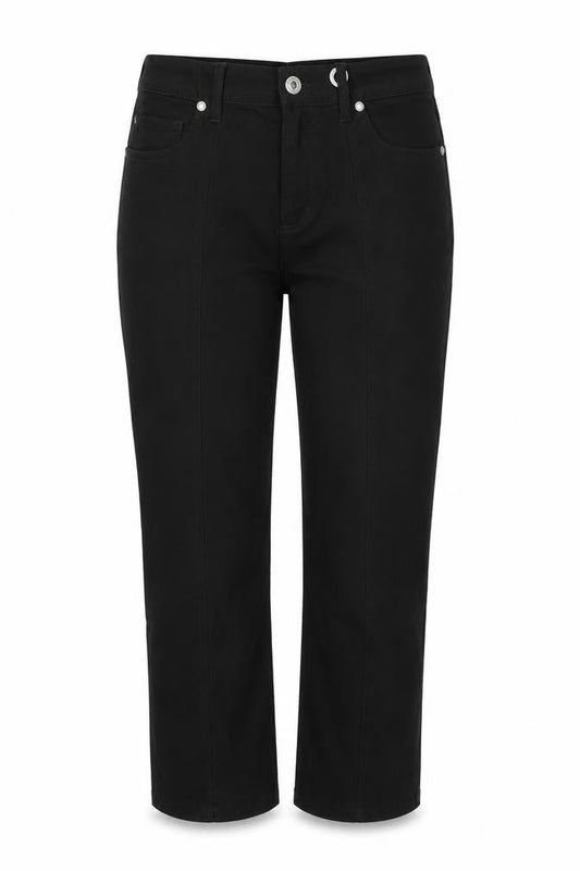 Simon Carter Womens Black 100% Cotton Cropped Jeans Size 8 L23 in Regular Zip