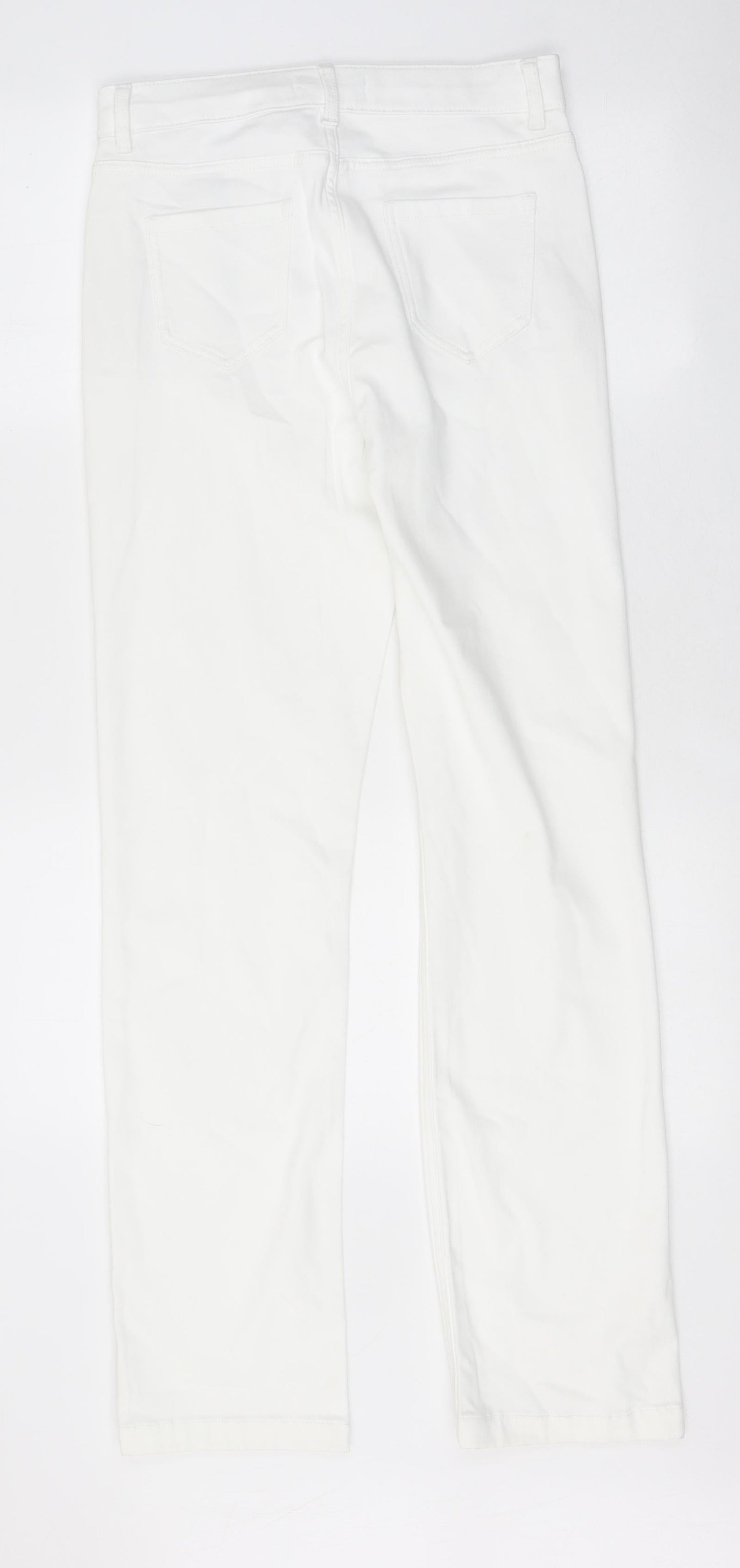 Marks and Spencer Womens White 100% Cotton Skinny Jeans Size 10 L31 in Regular Zip