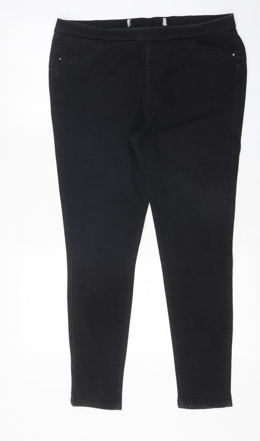 Preworn Womens Black 100% Cotton Jegging Jeans Size 36 in L25 in Regular