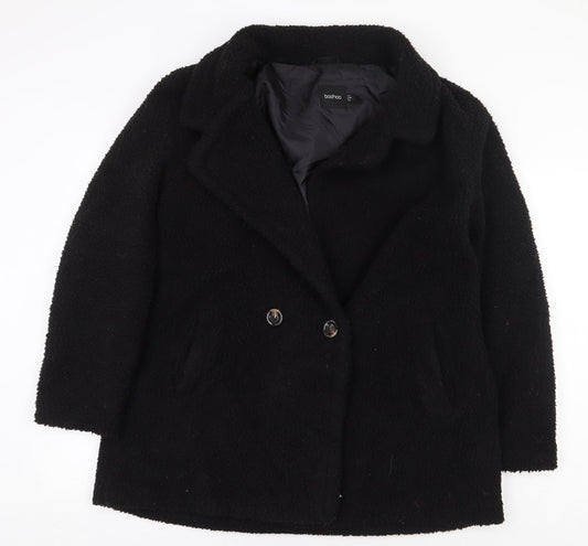 Boohoo Womens Black Jacket Size 12 Button