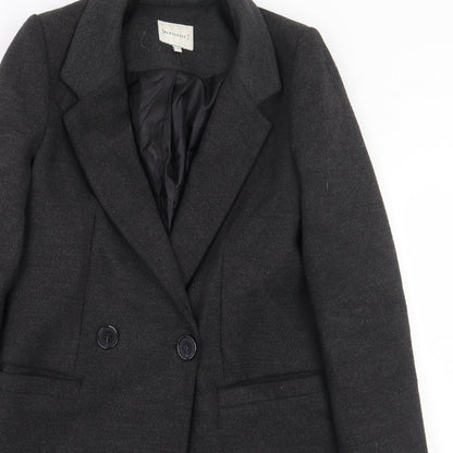 Warehouse Womens Grey Pea Coat Coat Size 6 Button