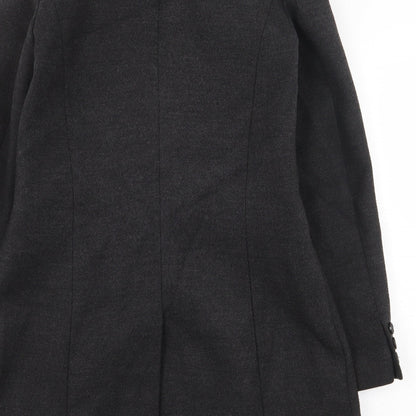 Warehouse Womens Grey Pea Coat Coat Size 6 Button