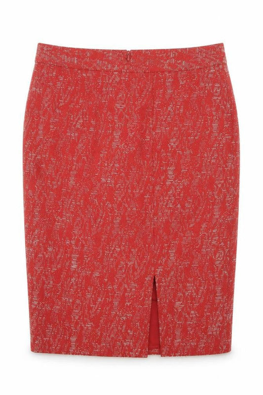 Fenn Wright Manson Womens Red Geometric Viscose Straight & Pencil Skirt Size M Zip