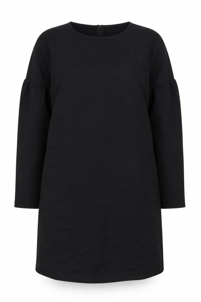 Boohoo Womens Black Polyester A-Line Size 12 Boat Neck Zip