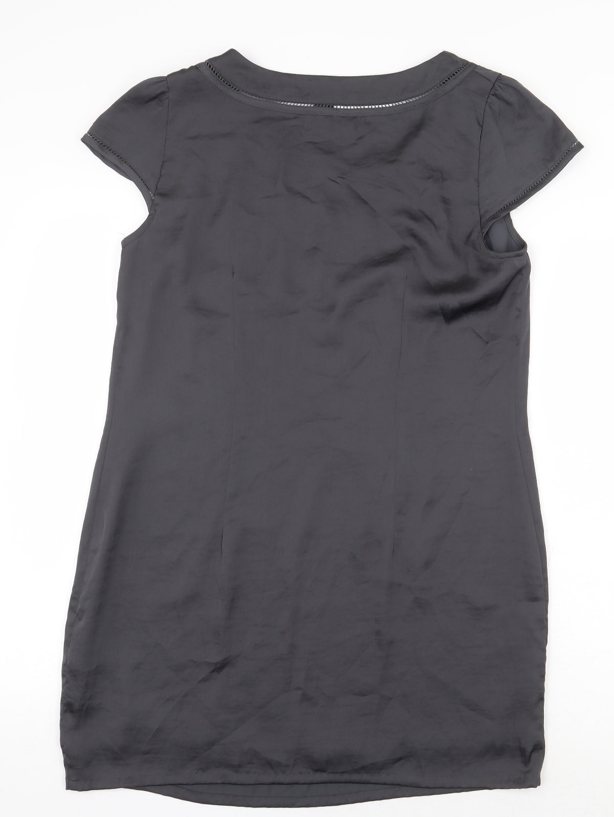 H&M Womens Grey Polyester Basic Blouse Size 12 Boat Neck