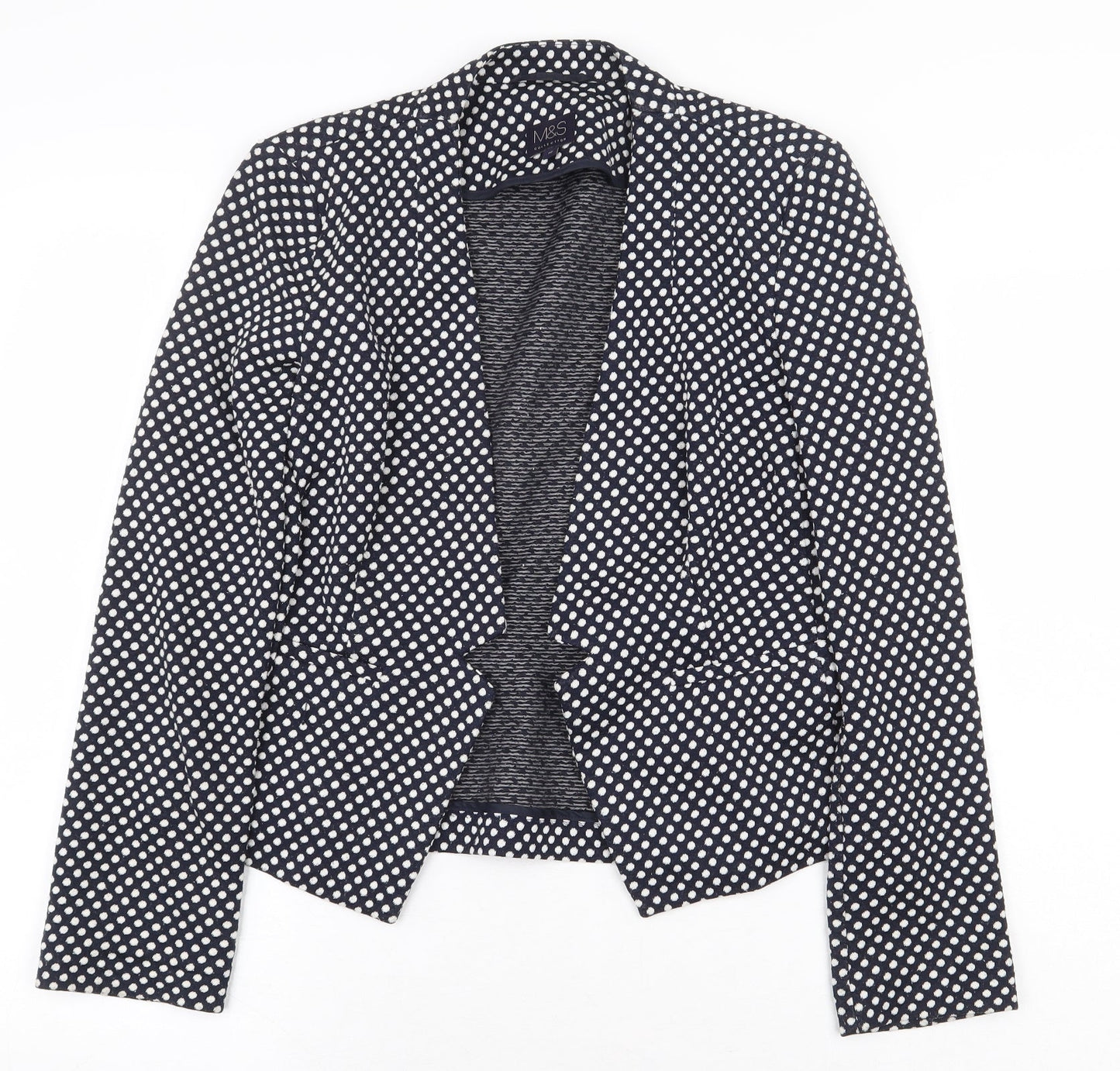 Marks and Spencer Womens Blue Polka Dot Jacket Blazer Size 10
