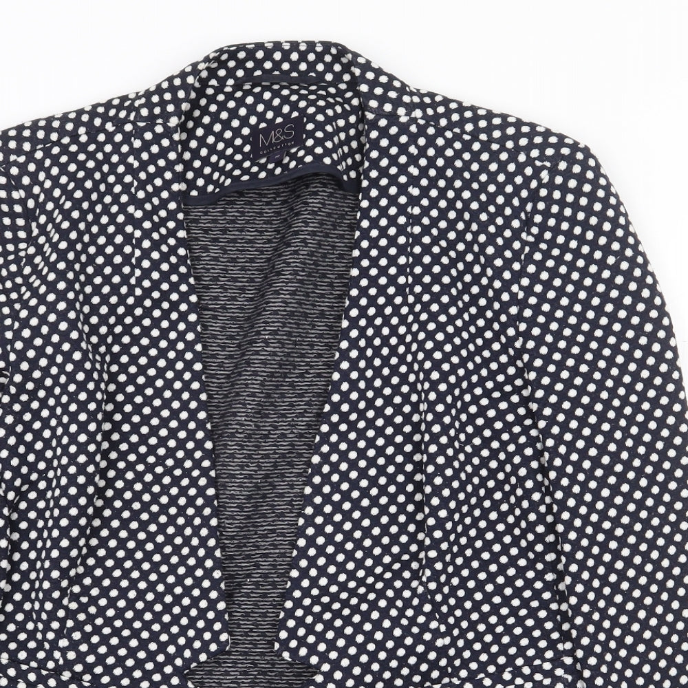 Marks and Spencer Womens Blue Polka Dot Jacket Blazer Size 10