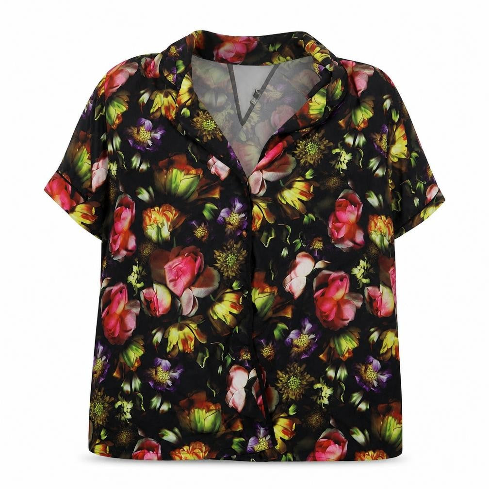 Julien Macdonald Womens Multicoloured Floral Polyester Basic Button-Up Size 14 Collared