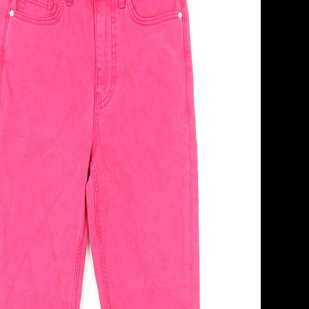 Marks and Spencer Womens Pink Cotton Skinny Jeans Size 6 L21 in Regular Zip