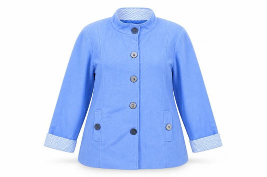 Anne De Lancay Womens Blue Jacket Coat Size L Button
