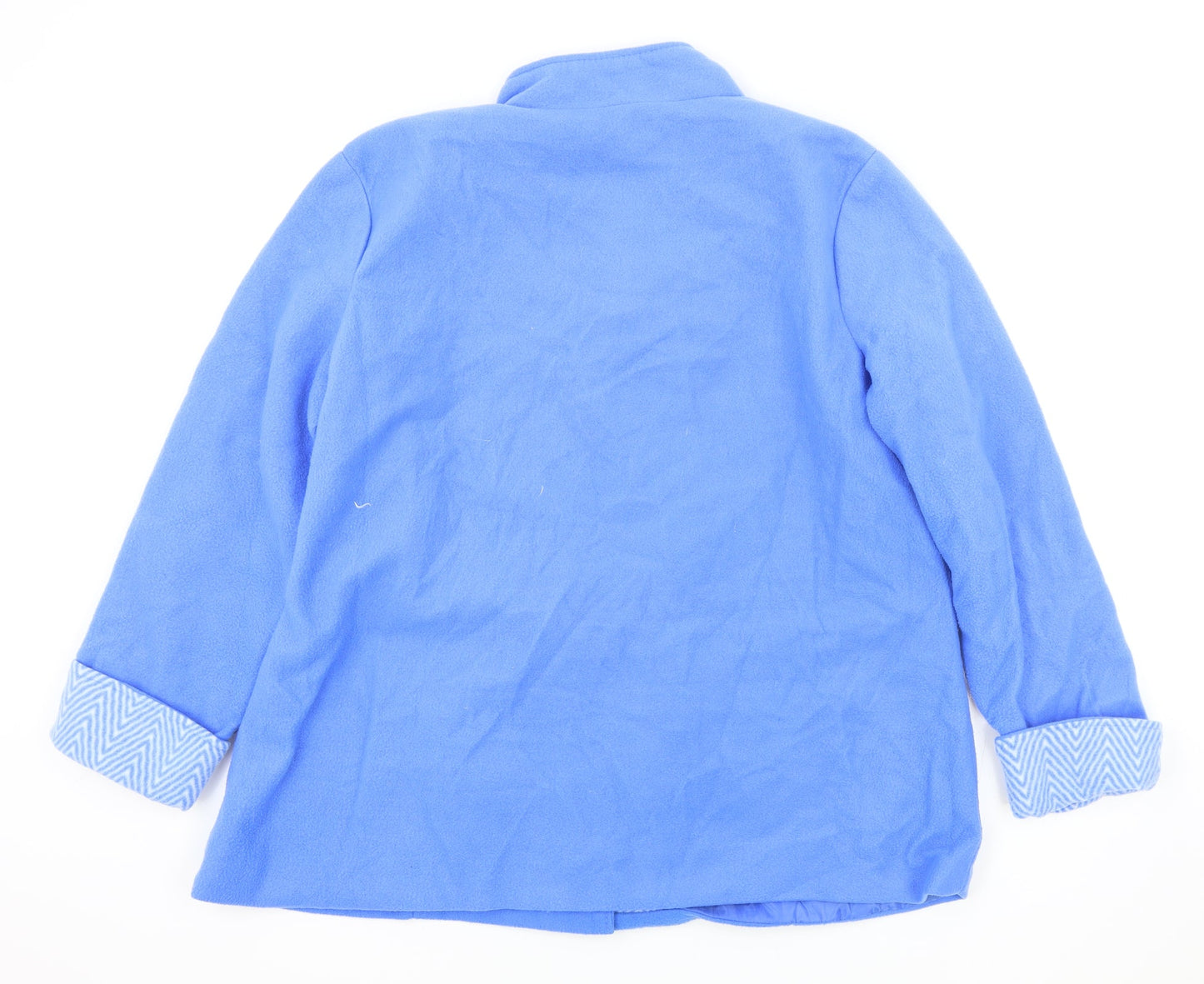 Anne De Lancay Womens Blue Jacket Coat Size L Button