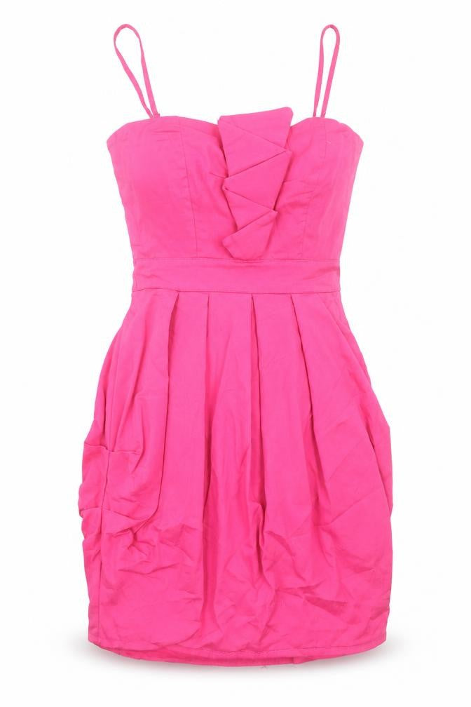 TFNC Womens Pink Cotton A-Line Size M Square Neck Zip