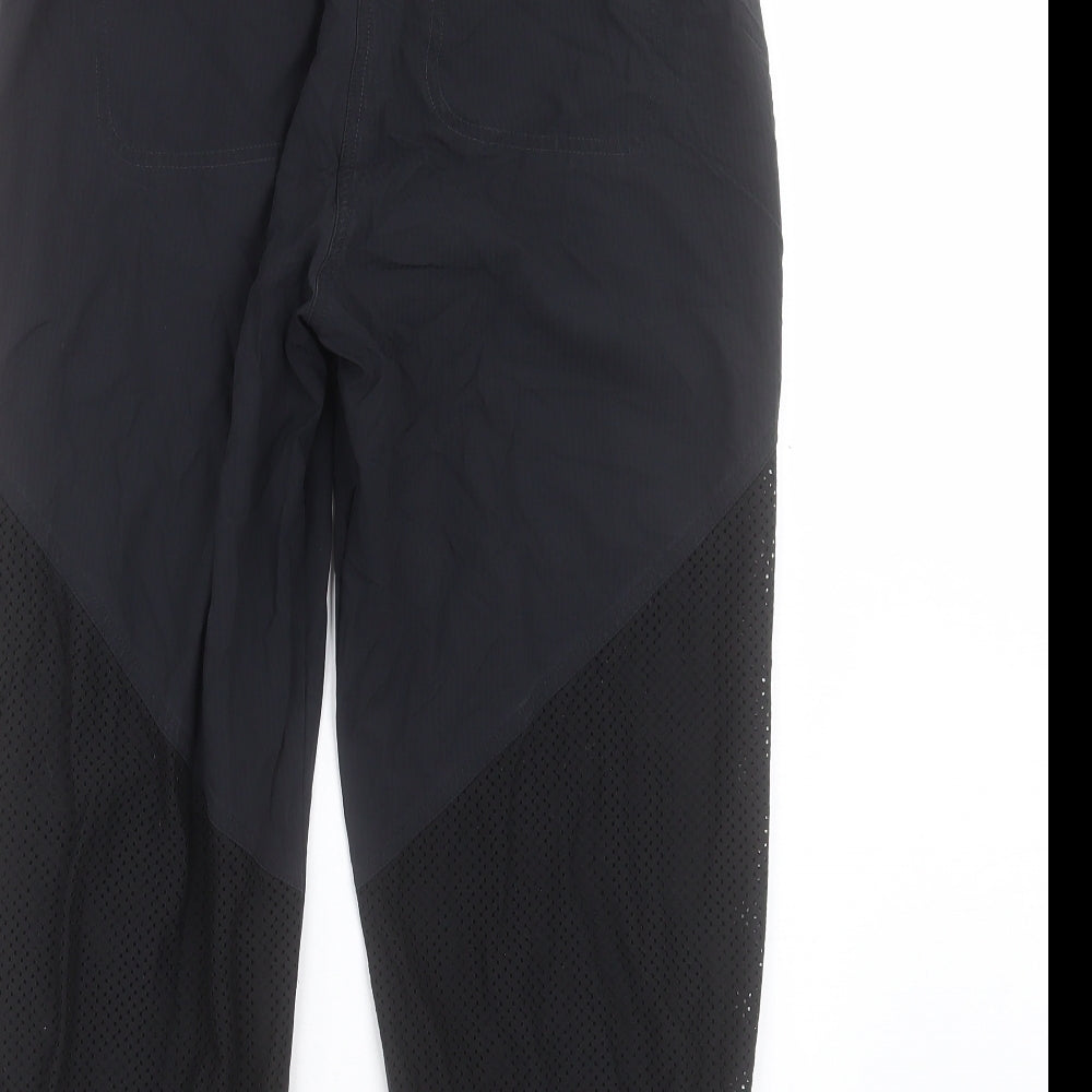 Laura Jane Active Womens Black Polyester Cropped Trousers Size M L21 in Regular Drawstring