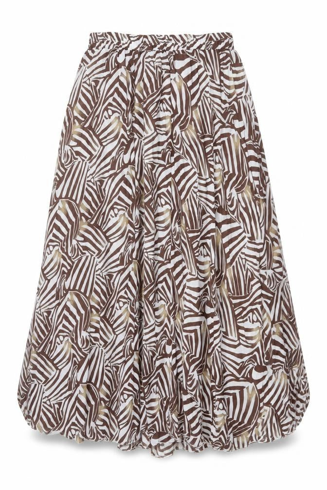 Bonprix Womens Brown Geometric Polyester A-Line Skirt Size 10