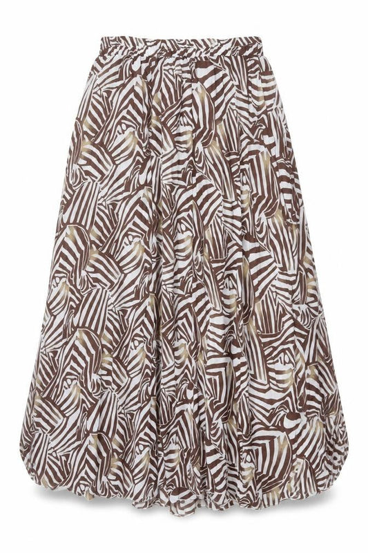 Bonprix Womens Brown Geometric Polyester A-Line Skirt Size 10