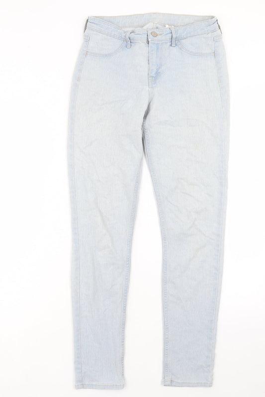 H&M Womens Blue Cotton Skinny Jeans Size 26 in L28 in Regular Button