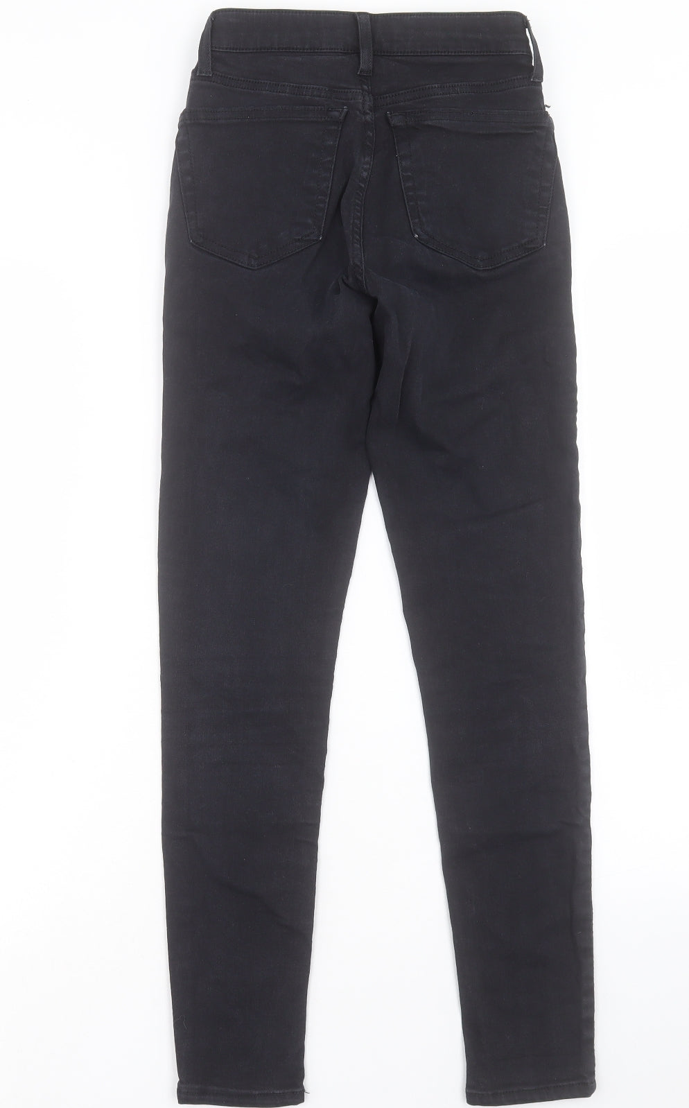Topshop Womens Black Cotton Skinny Jeans Size 25 in L27 in Regular Button - To Fit 32
