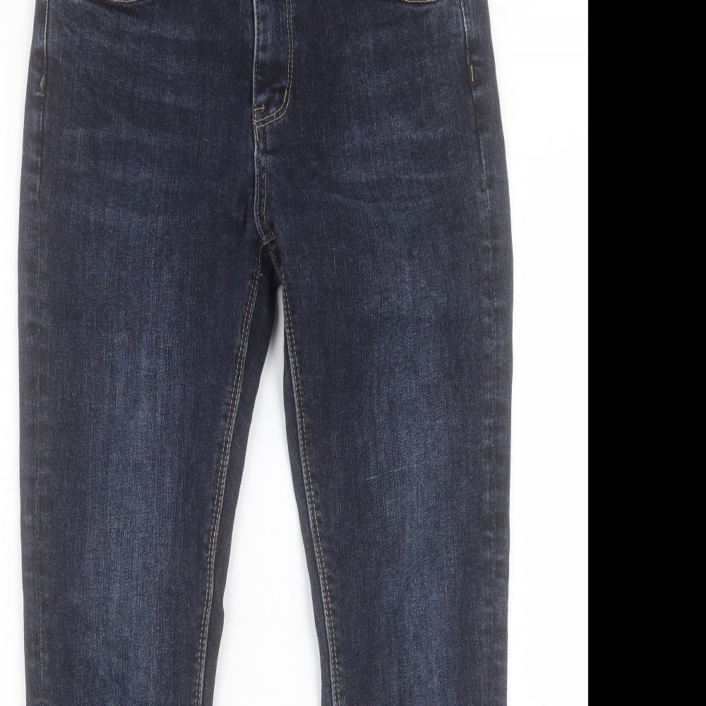 Preworn Womens Blue Cotton Skinny Jeans Size 28 in L26 in Regular Button