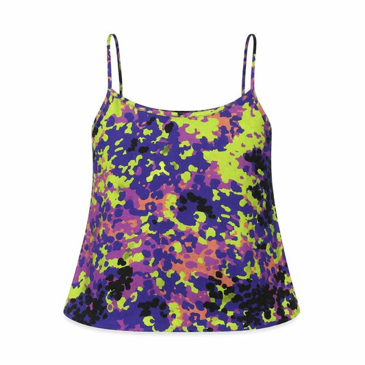 Topshop Womens Multicoloured Geometric Polyester Camisole Tank Size 8 Crew Neck - See through, tie-dye