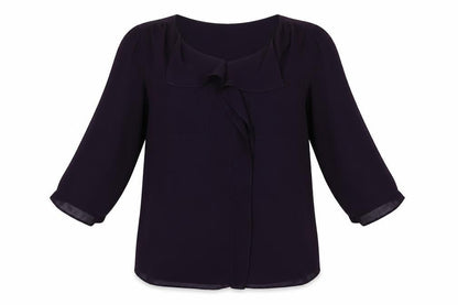 Episode Womens Purple Polyester Basic Blouse Size S Collared