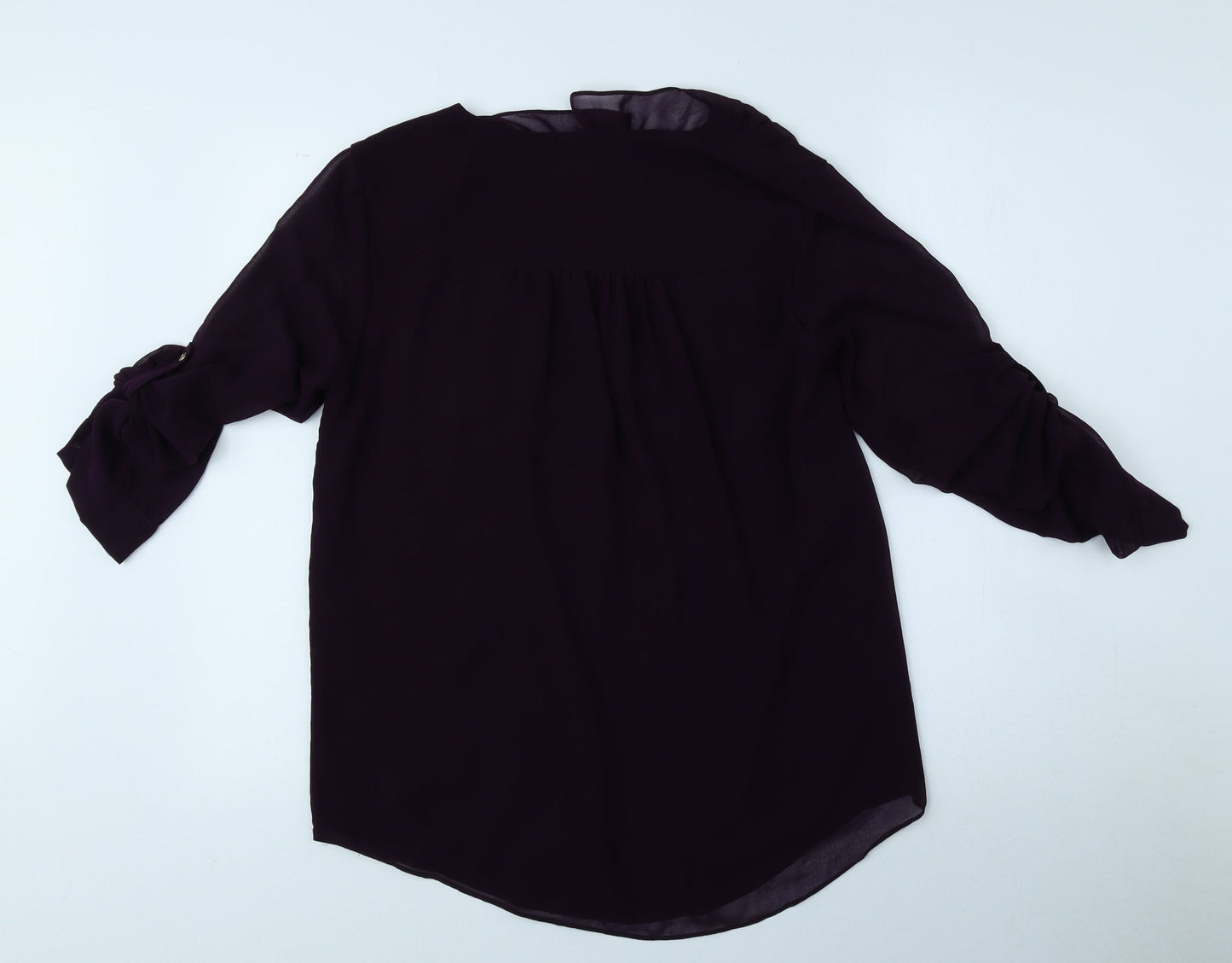 Episode Womens Purple Polyester Basic Blouse Size S Collared