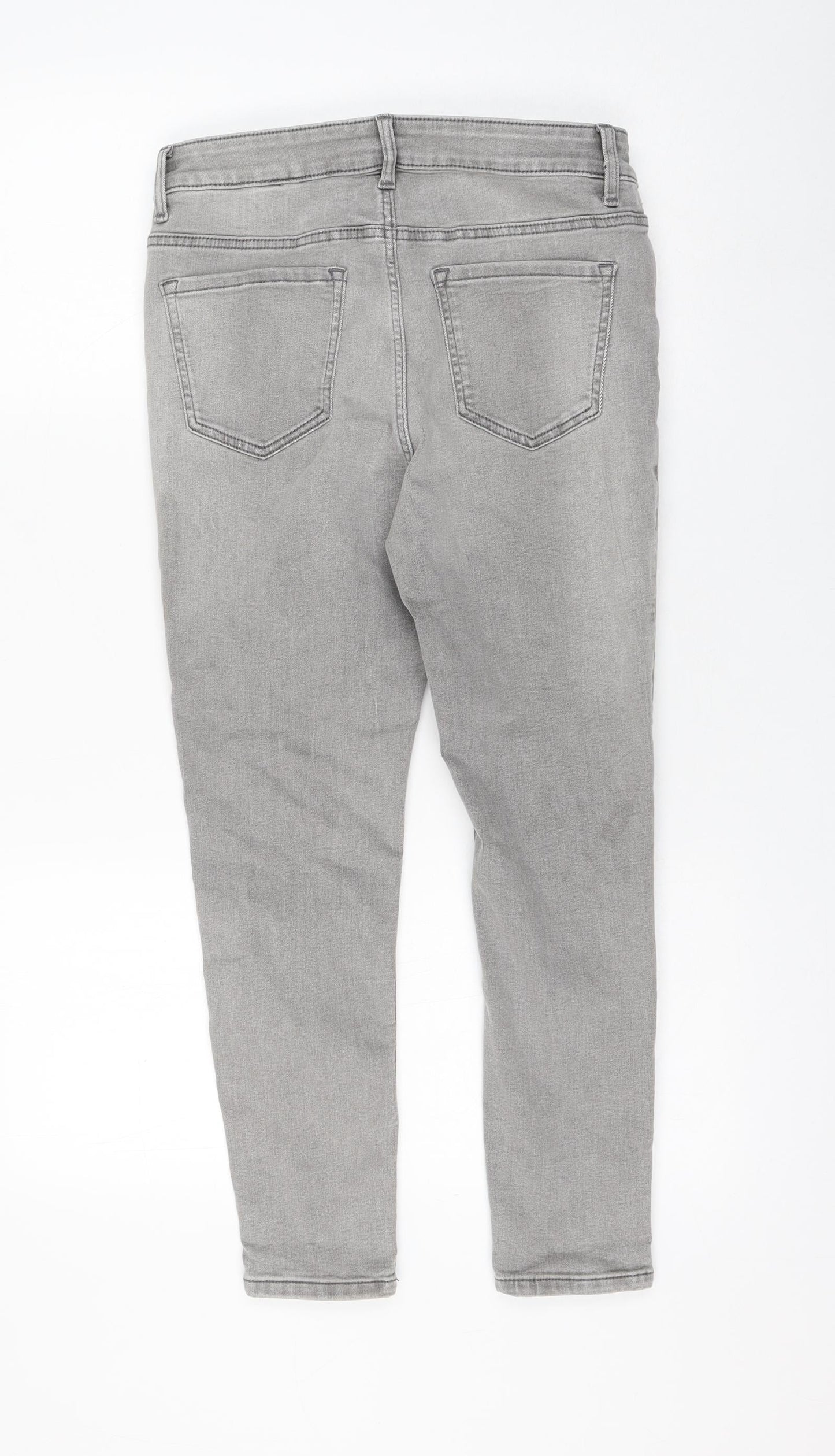 Marks and Spencer Womens Grey Viscose Skinny Jeans Size 6 L23 in Regular Zip