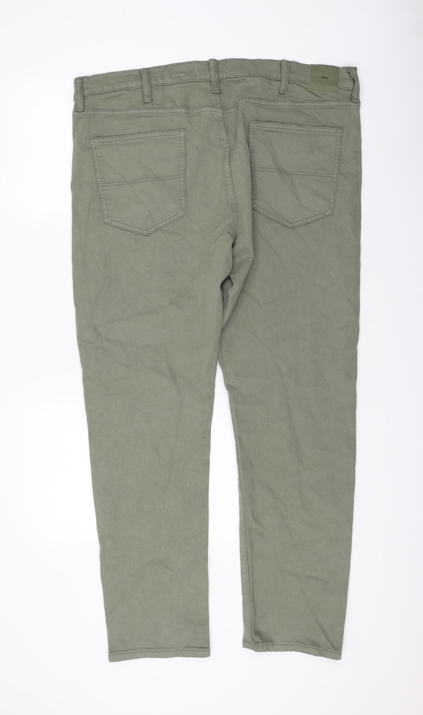 Marks and Spencer Womens Green Cotton Skinny Jeans Size 40 in L31 in Regular Zip
