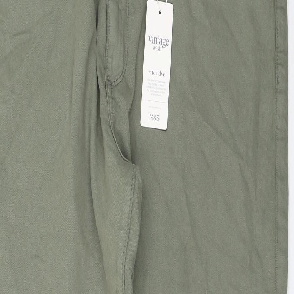 Marks and Spencer Womens Green Cotton Skinny Jeans Size 40 in L31 in Regular Zip