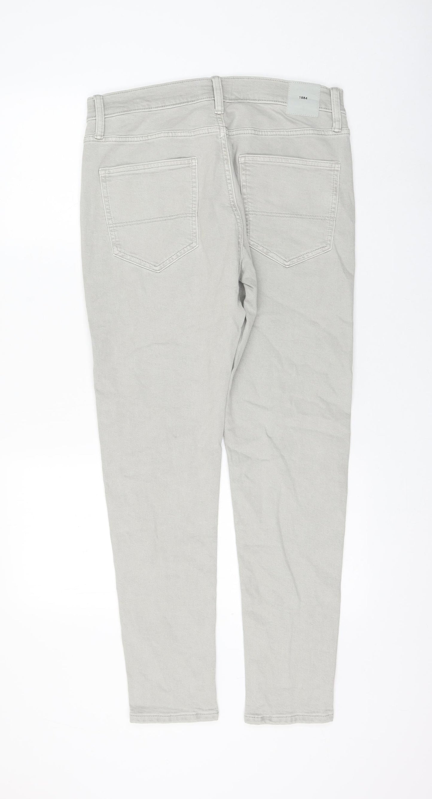 Marks and Spencer Womens Grey Cotton Skinny Jeans Size 32 in L31 in Regular Zip