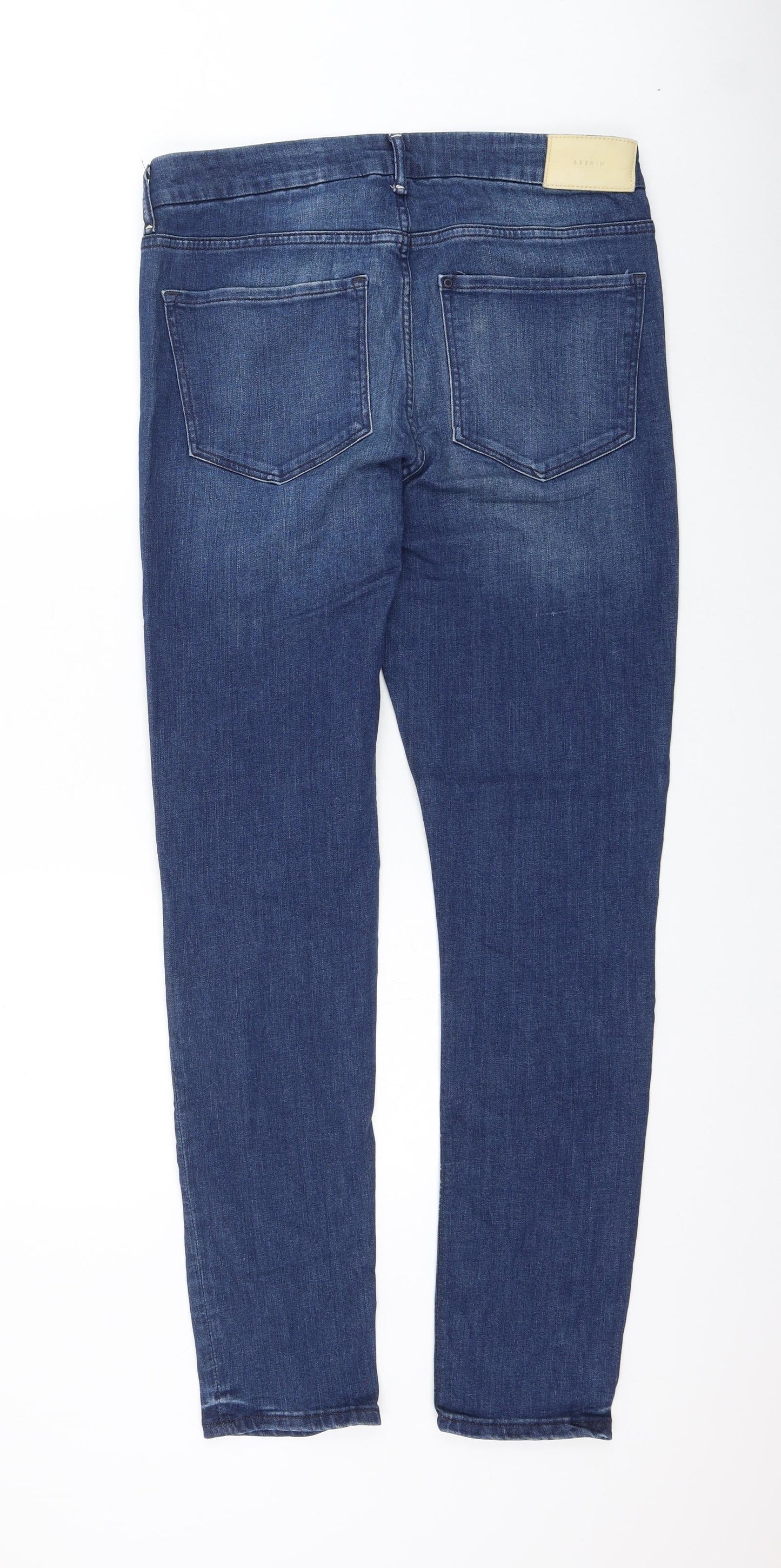 H&M Womens Blue Cotton Skinny Jeans Size 33 in L30 in Regular Zip