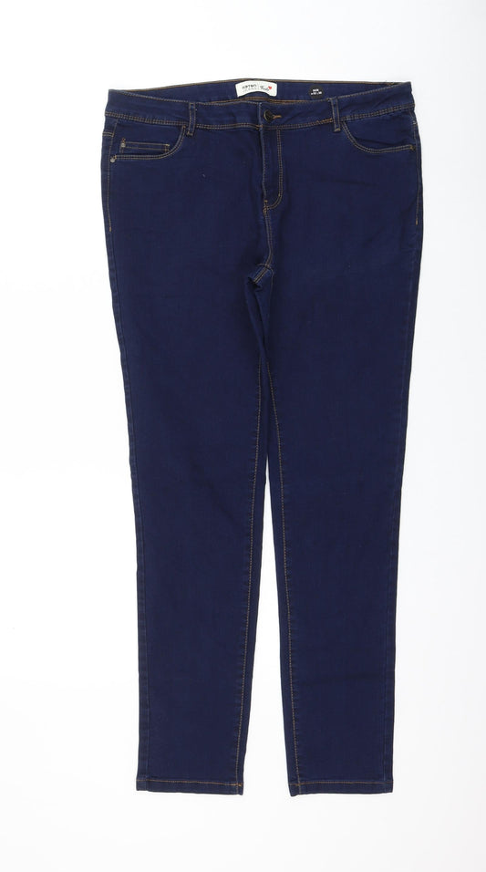 Koton Womens Blue Cotton Skinny Jeans Size 32 in L30 in Regular Zip