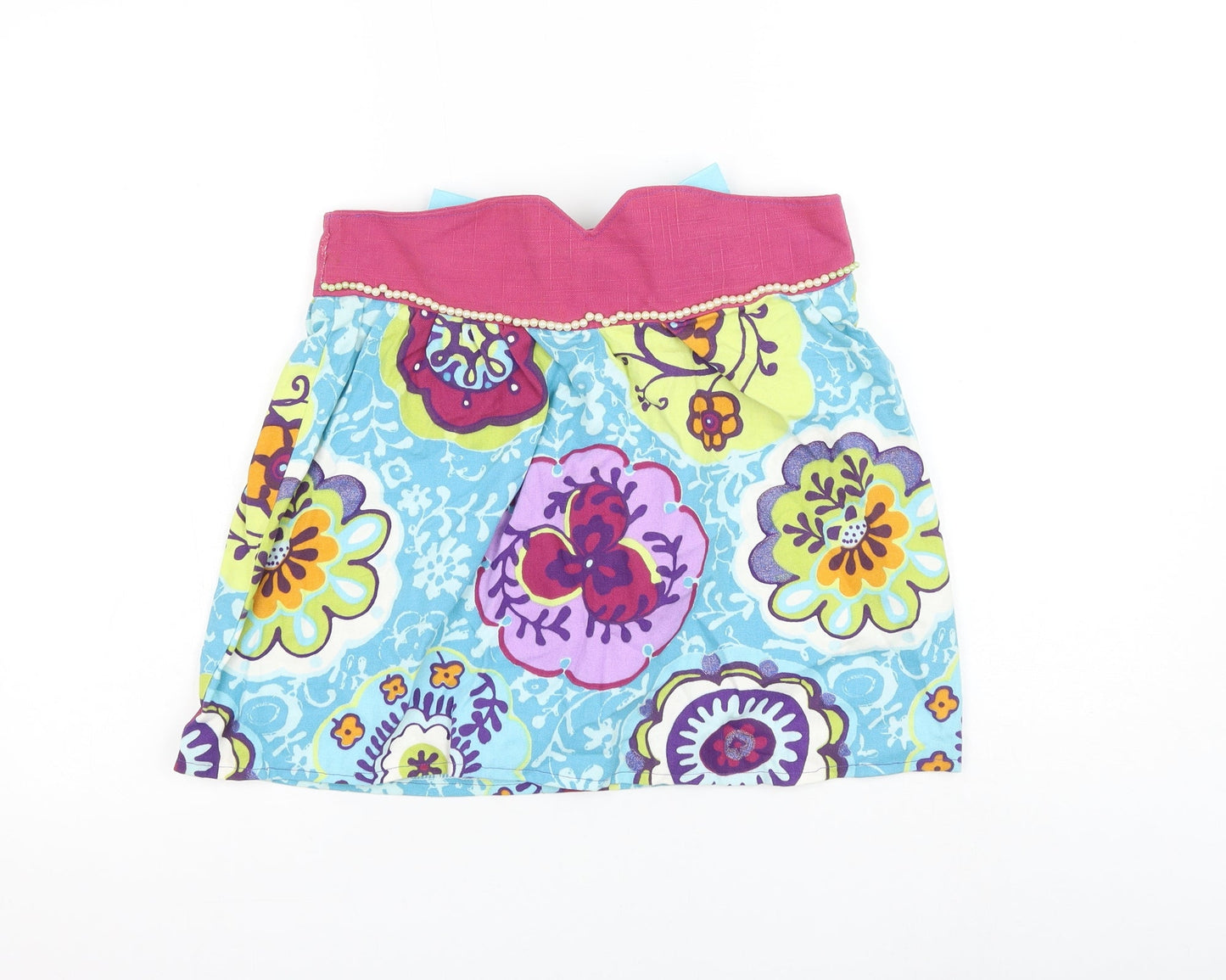 Preworn Womens Multicoloured Floral Polyester A-Line Skirt Size 30 in Zip