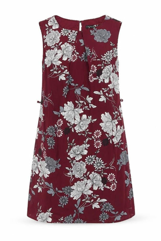 Atmosphere Womens Purple Floral Polyester Shift Size 8 Round Neck Button