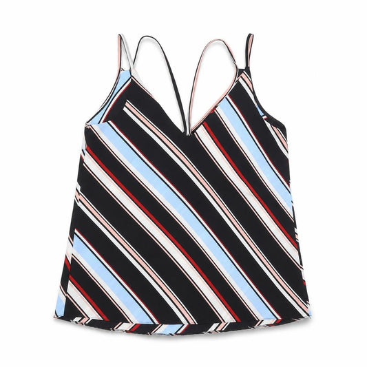 Primark Womens Multicoloured Striped Polyester Camisole Tank Size 8 V-Neck