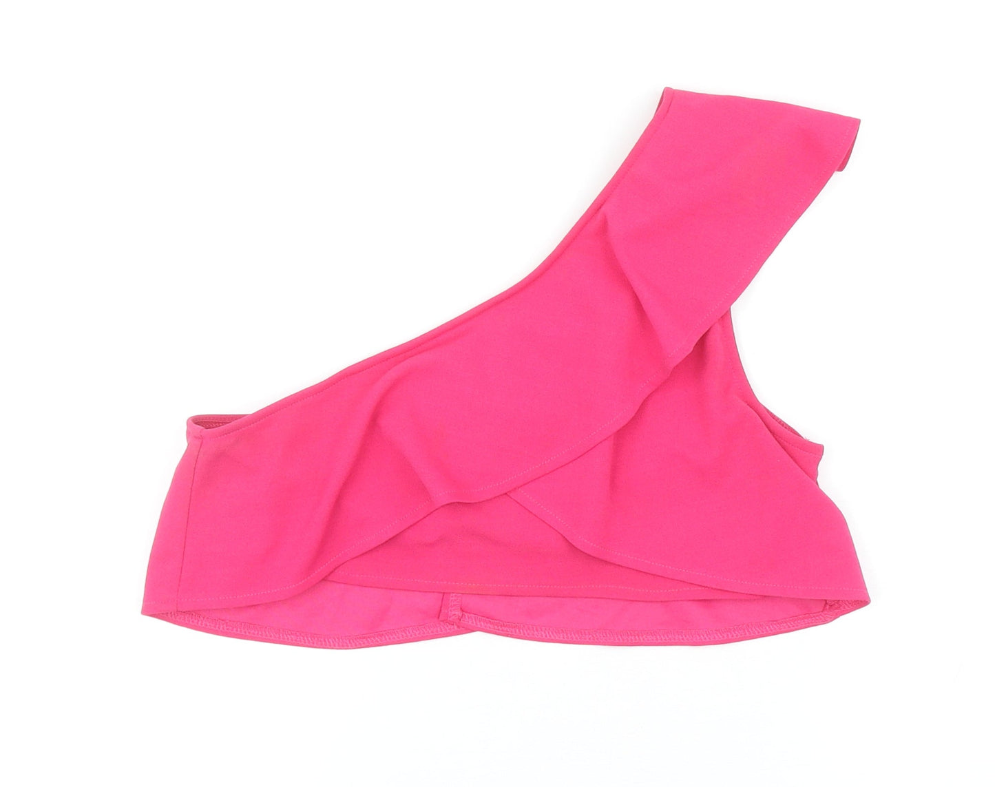 Diffuse Womens Pink Polyester Cropped Blouse Size 6 One Shoulder