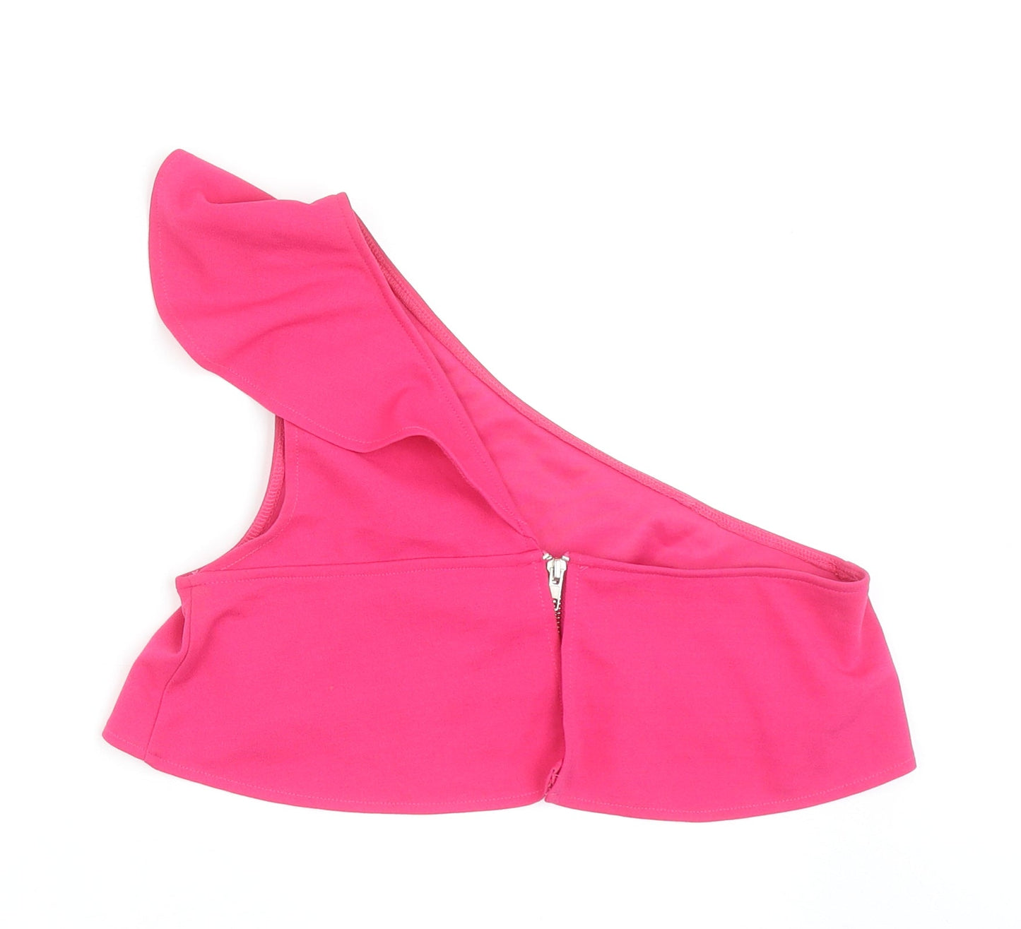 Diffuse Womens Pink Polyester Cropped Blouse Size 6 One Shoulder