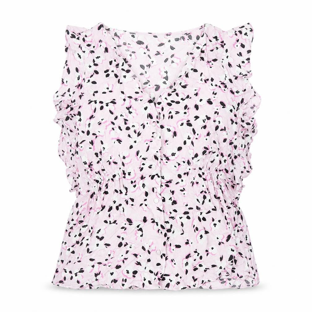 Great Plains Womens Purple Animal Print Viscose Basic Blouse Size 12 V-Neck
