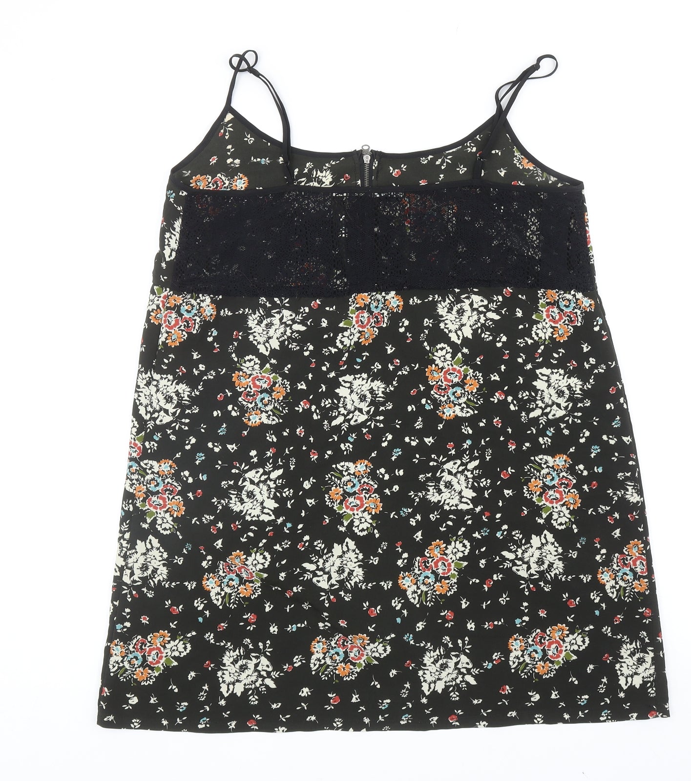 Kimchi Blue Womens Green Floral Polyester Camisole Tank Size L Scoop Neck - Lace Deatil
