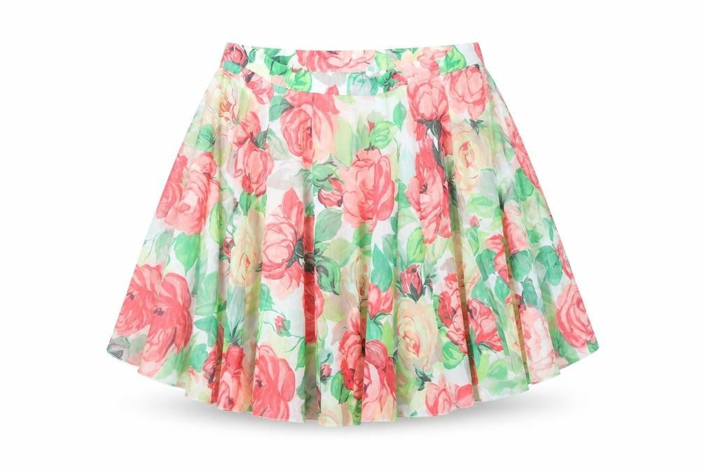 Preworn Womens Multicoloured Floral Polyester Pleated Skirt Size 10