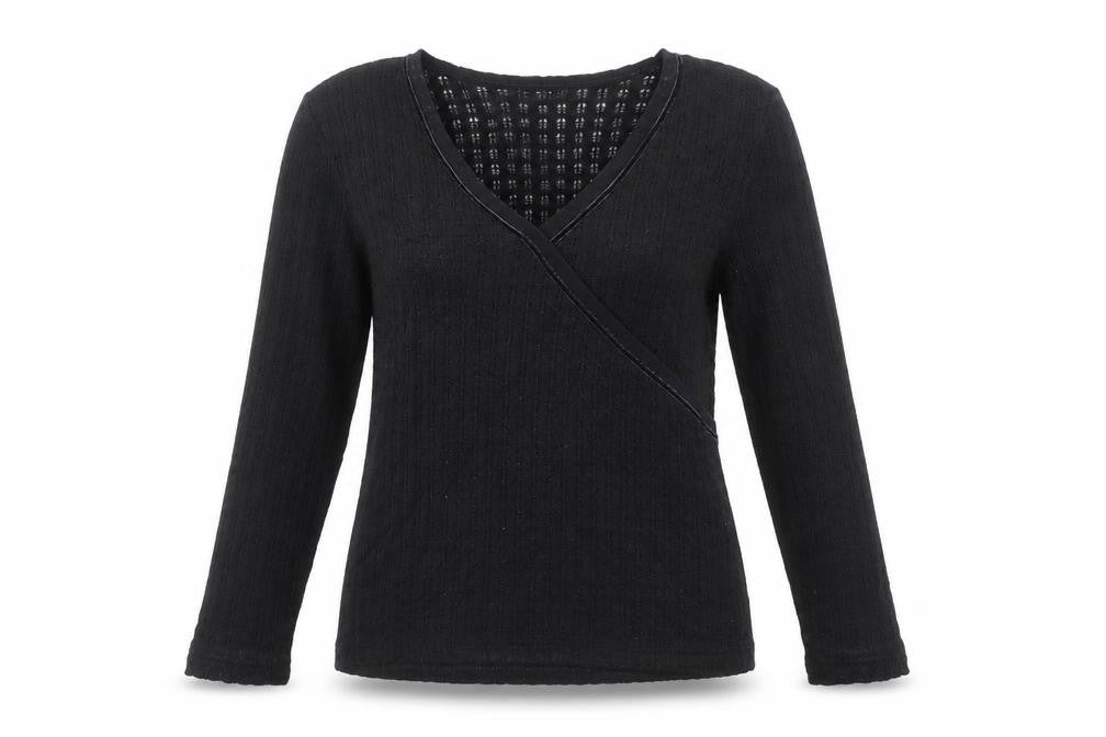 Cachon Womens Black Polyacrylate Fibre Basic T-Shirt Size M V-Neck