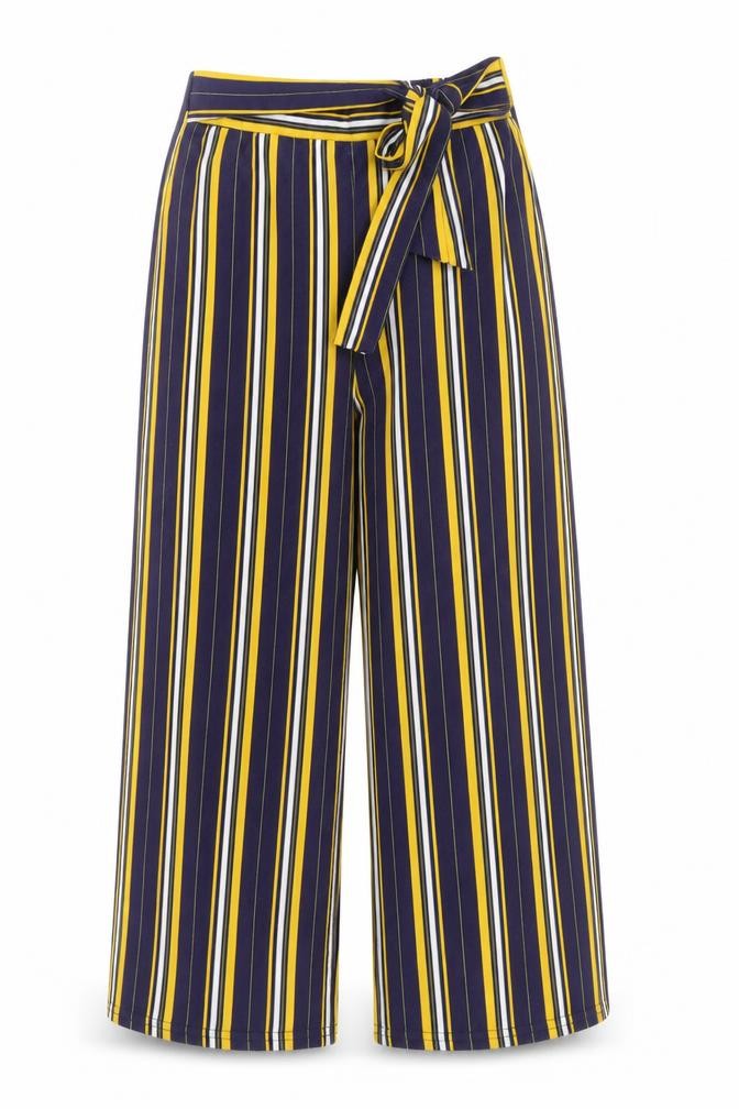 Cameo Rose Womens Multicoloured Striped Polyester Trousers Size 12 L20 in Regular Tie