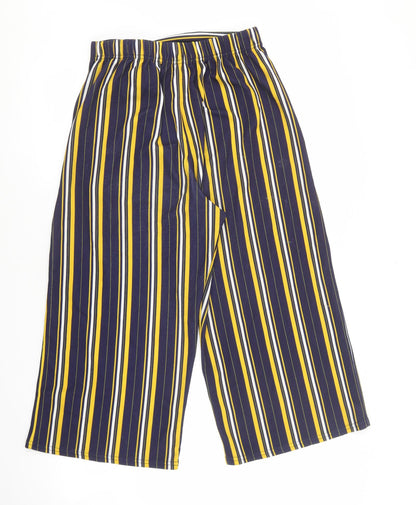 Cameo Rose Womens Multicoloured Striped Polyester Trousers Size 12 L20 in Regular Tie