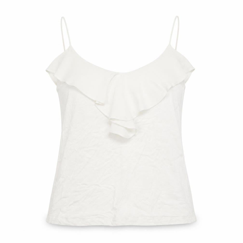 H&M Womens White Polyester Basic Tank Size L Scoop Neck