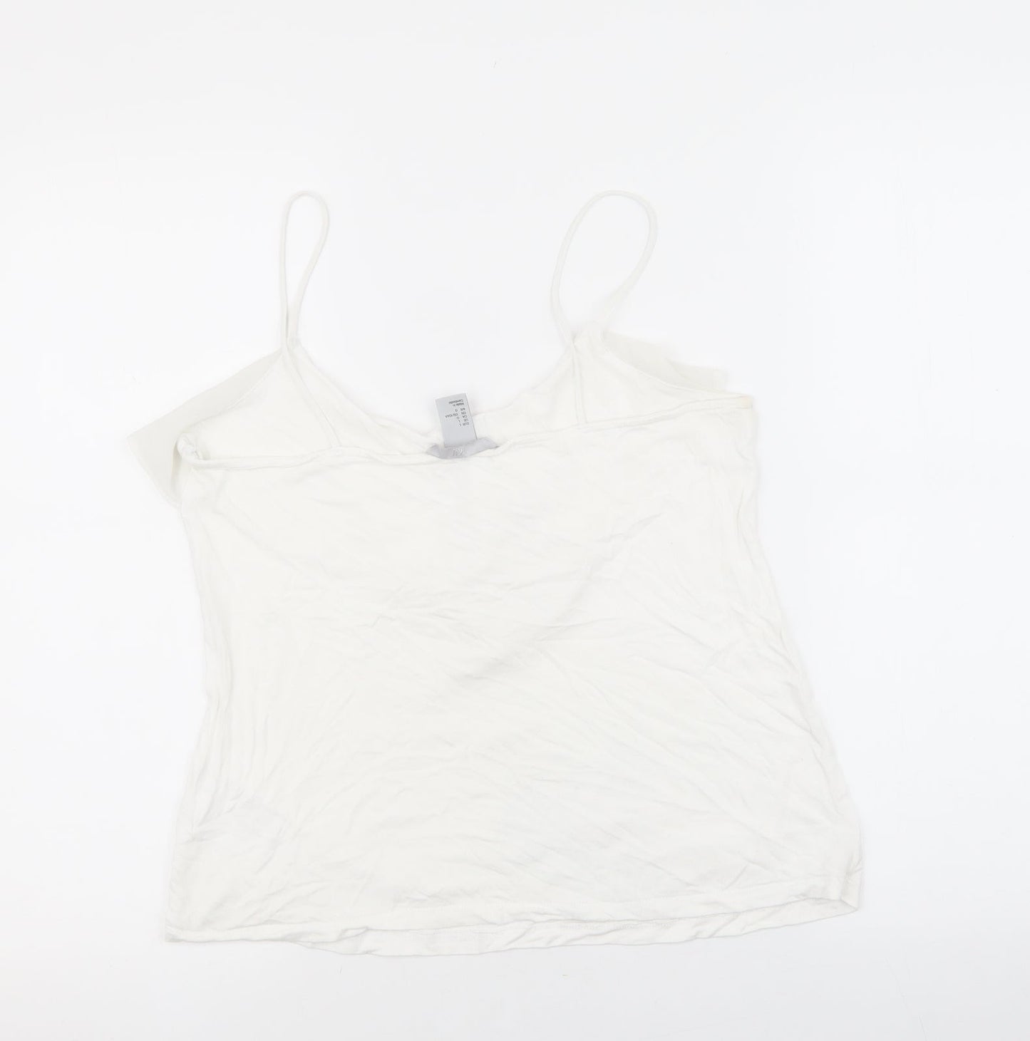 H&M Womens White Polyester Basic Tank Size L Scoop Neck